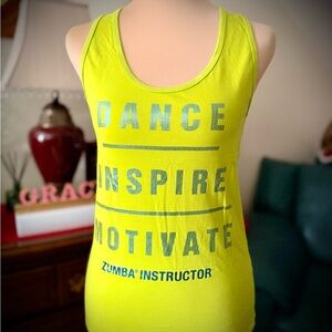 Zumba Fitness Neon Yellow Motivational Tank Top